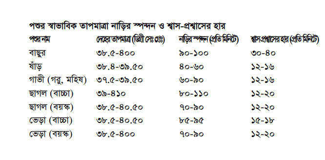 অসুস্থ গবাদি পশুর লক্ষণ ও রোগের প্রকারভেদ
