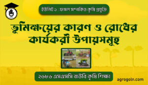 ভূমিক্ষয়ের কারণ ও রোধের কার্যকরী উপায়সমূহ