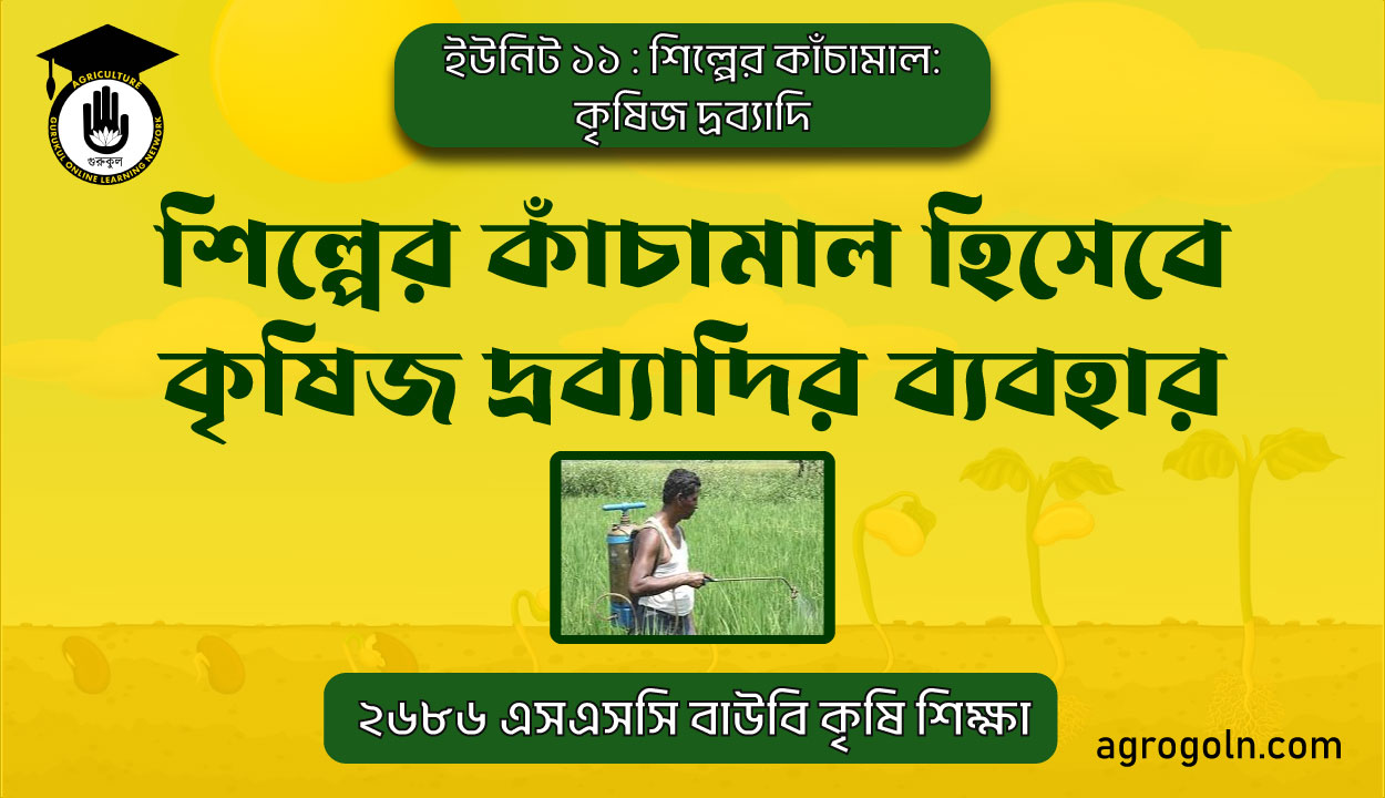 শিল্পের কাঁচামাল হিসেবে কৃষিজ দ্রব্যাদির ব্যবহার 1 শিল্পের কাঁচামাল হিসেবে কৃষিজ দ্রব্যাদির ব্যবহার