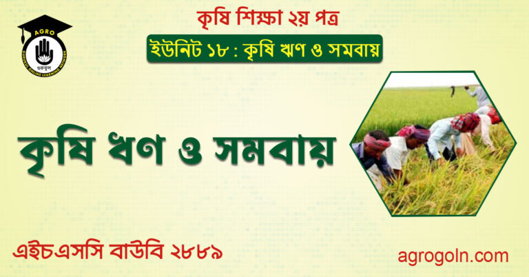 কৃষি ঋণ ও সমবায়