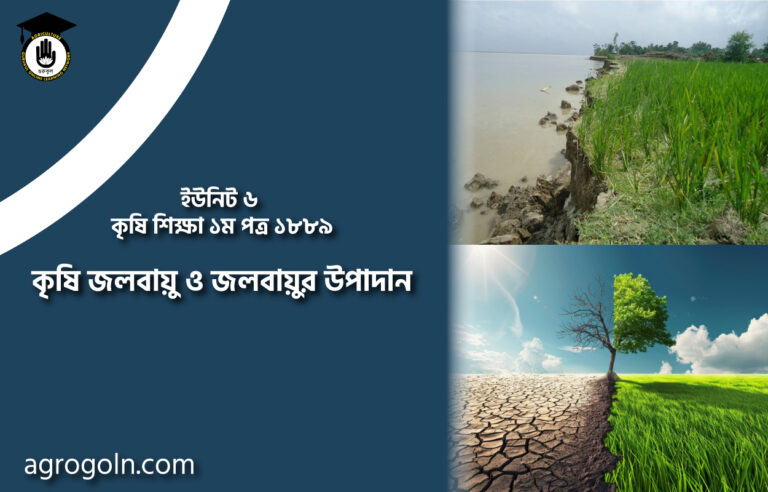কৃষি জলবায়ুর ও জলবায়ুর উপাদান