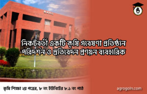 নিকটবর্তী একটি কৃষি গবেষণা প্রতিষ্ঠান পরিদর্শন ও প্রতিবেদন প্রণয়ন ব্যবহারিক
