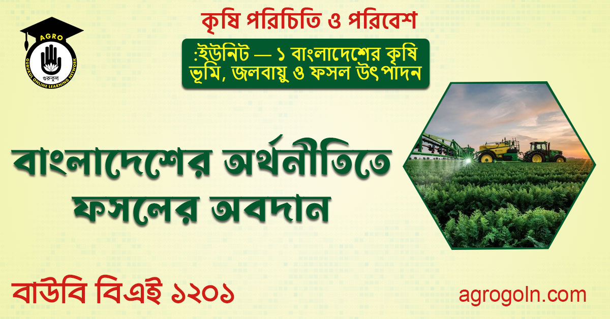 বাংলাদেশের অর্থনীতিতে ফসলের অবদান 1 বাংলাদেশের অর্থনীতিতে ফসলের অবদান
