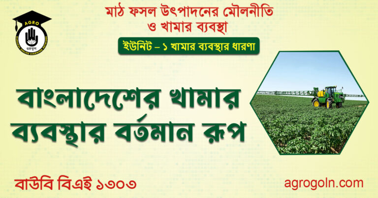 বাংলাদেশের খামার ব্যবস্থার বর্তমান রূপ
