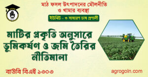 মাটির প্রকৃতি অনুসারে ভূমিকর্ষণ ও জমি তৈরির নীতিমালা মাটির-প্রকৃতি-অনুসারে-ভূমিকর্ষণ-ও-জমি-তৈরির-নীতিমালা