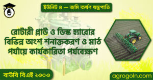 রোটারী প্লাউ ও ডিস্ক হ্যারোর বিভিন্ন অংশ শনাক্তকরণ ও মাঠ পর্যায়ে কার্যকারিতা পর্যবেক্ষণ রোটারী-প্লাউ-ও-ডিস্ক-হ্যারোর-বিভিন্ন-অংশ-শনাক্তকরণ-ও-মাঠ-পর্যায়ে-কার্যকারিতা-পর্যবেক্ষণ